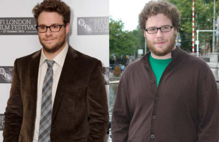 A before and  after picture of Seth Rogen.